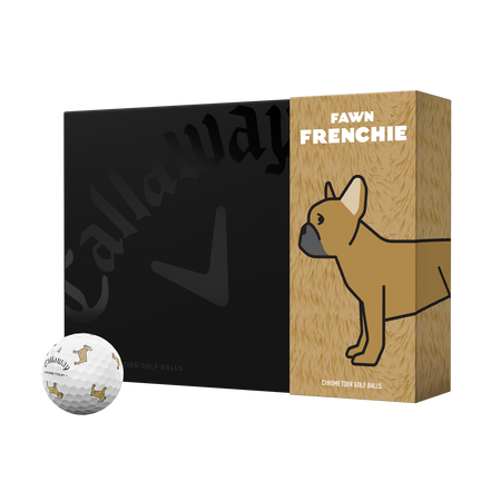 Chrome Tour &laquo;&nbsp;Small Dogs&nbsp;&raquo;&nbsp;: Balles de golf Bulldog fran&ccedil;ais couleur fauve