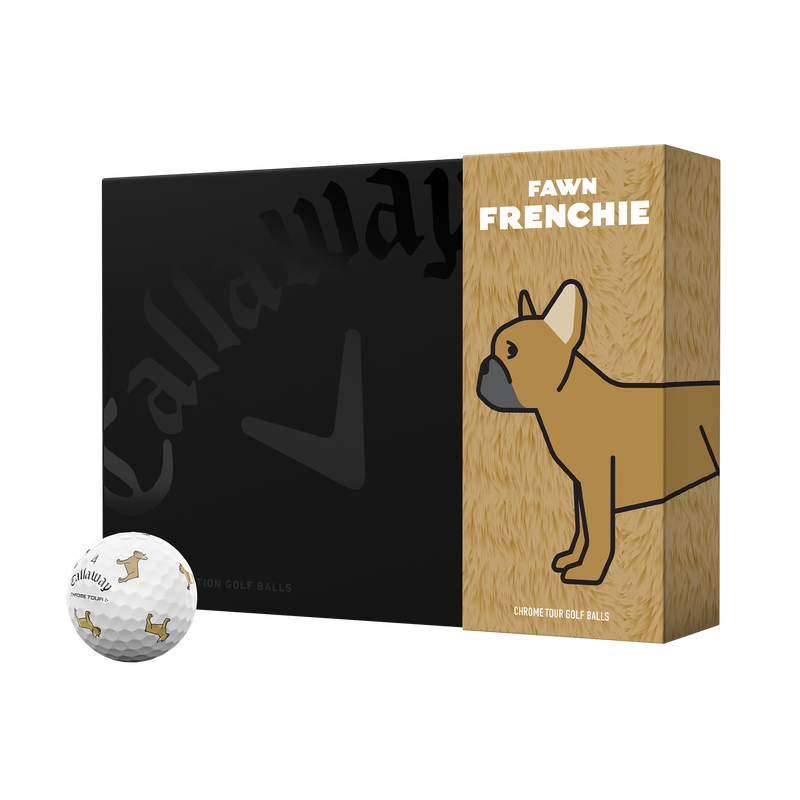 Chrome Tour &laquo;&nbsp;Small Dogs&nbsp;&raquo;&nbsp;: Balles de golf Bulldog fran&ccedil;ais couleur fauve - View 1