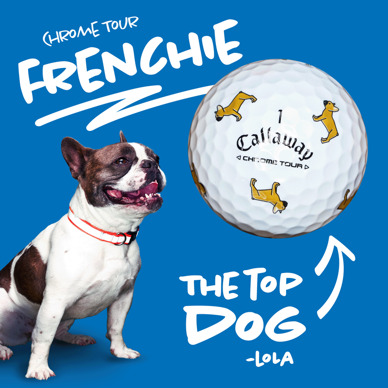 Chrome Tour &laquo;&nbsp;Small Dogs&nbsp;&raquo;&nbsp;: Balles de golf Bulldog fran&ccedil;ais couleur fauve - View 2