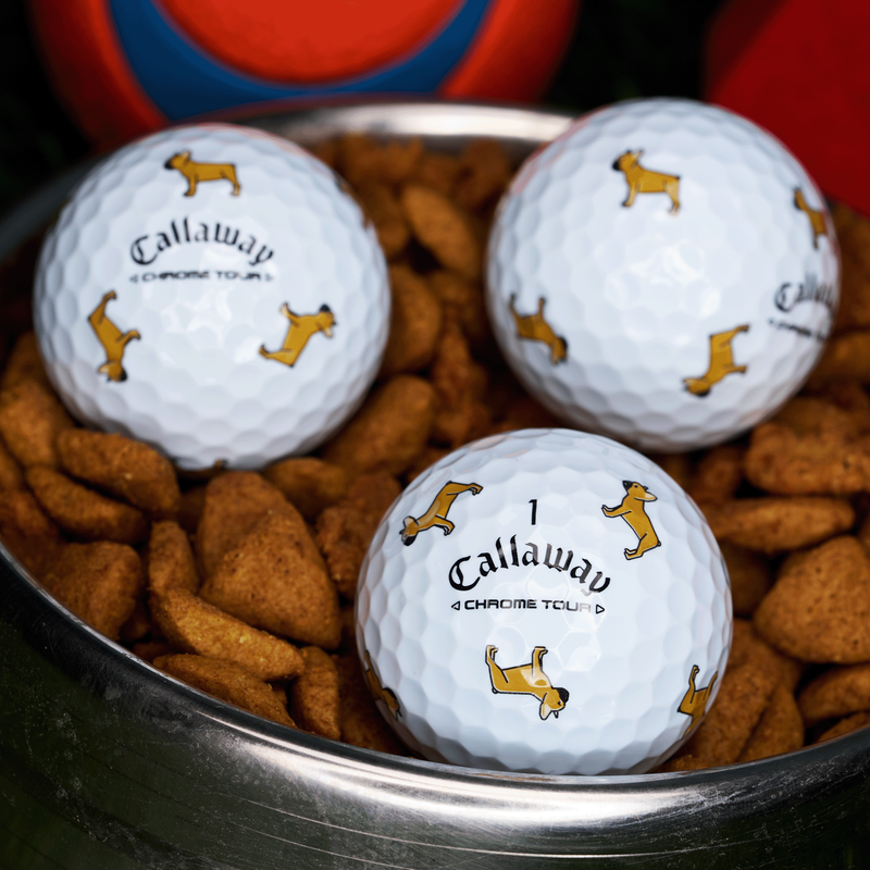 Chrome Tour &laquo;&nbsp;Small Dogs&nbsp;&raquo;&nbsp;: Balles de golf Bulldog fran&ccedil;ais couleur fauve - View 3
